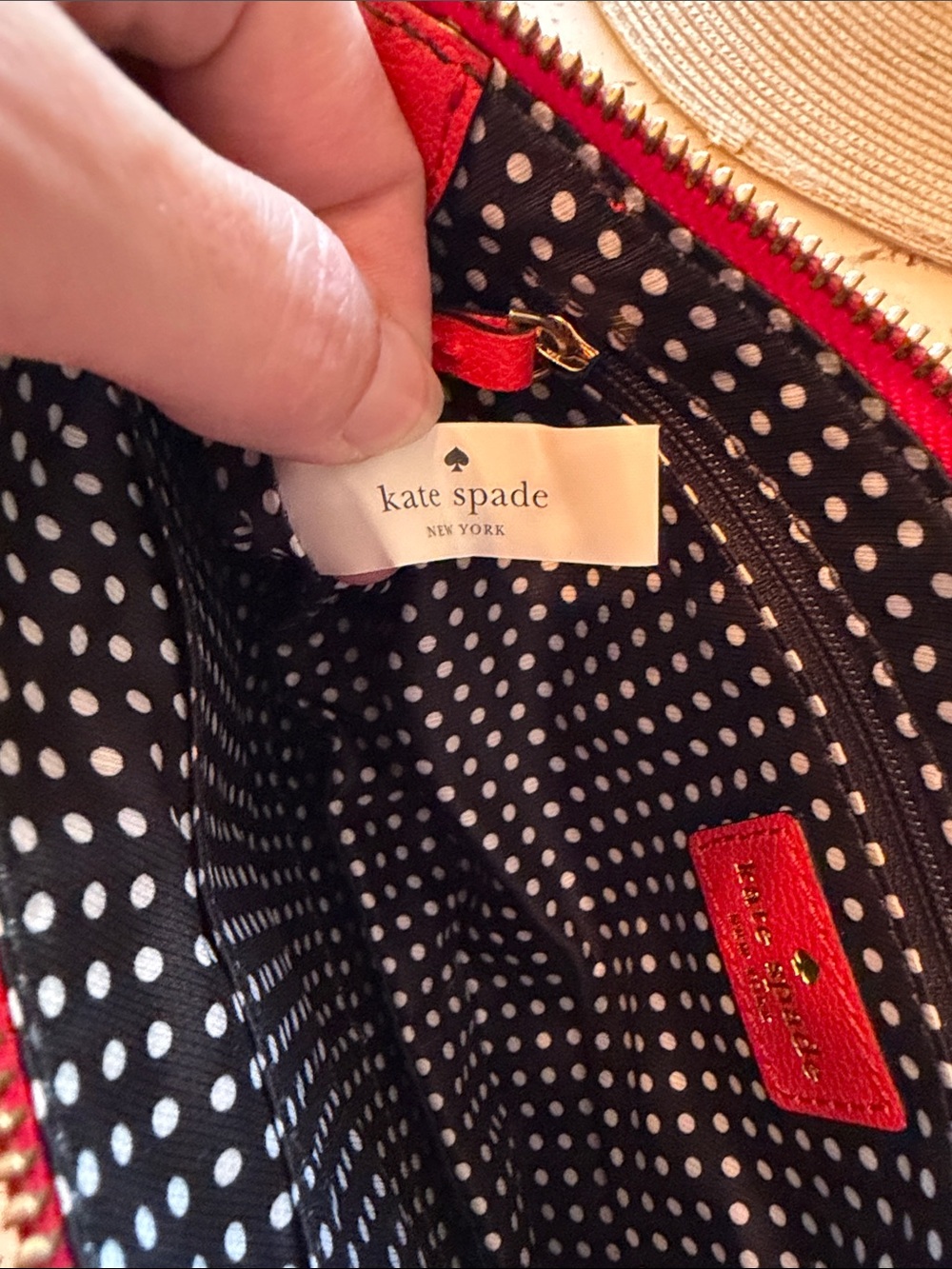 kate spade Red Bow-Accent Adjustable Pebbled Leather Crossbody Bag - Picture 9 of 13
